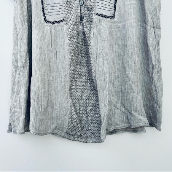 Mystree Boho Grey Gray Sleeveless Tank Top M - Picture 3 of 9